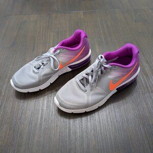 Nike | Women's Air Max Sequent Running Shoe Wolf Grey/Purple/White/Orange Size 8